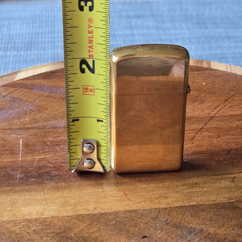 Vintage Solid Brass Slim Mini Zippo - Picture 8 of 9